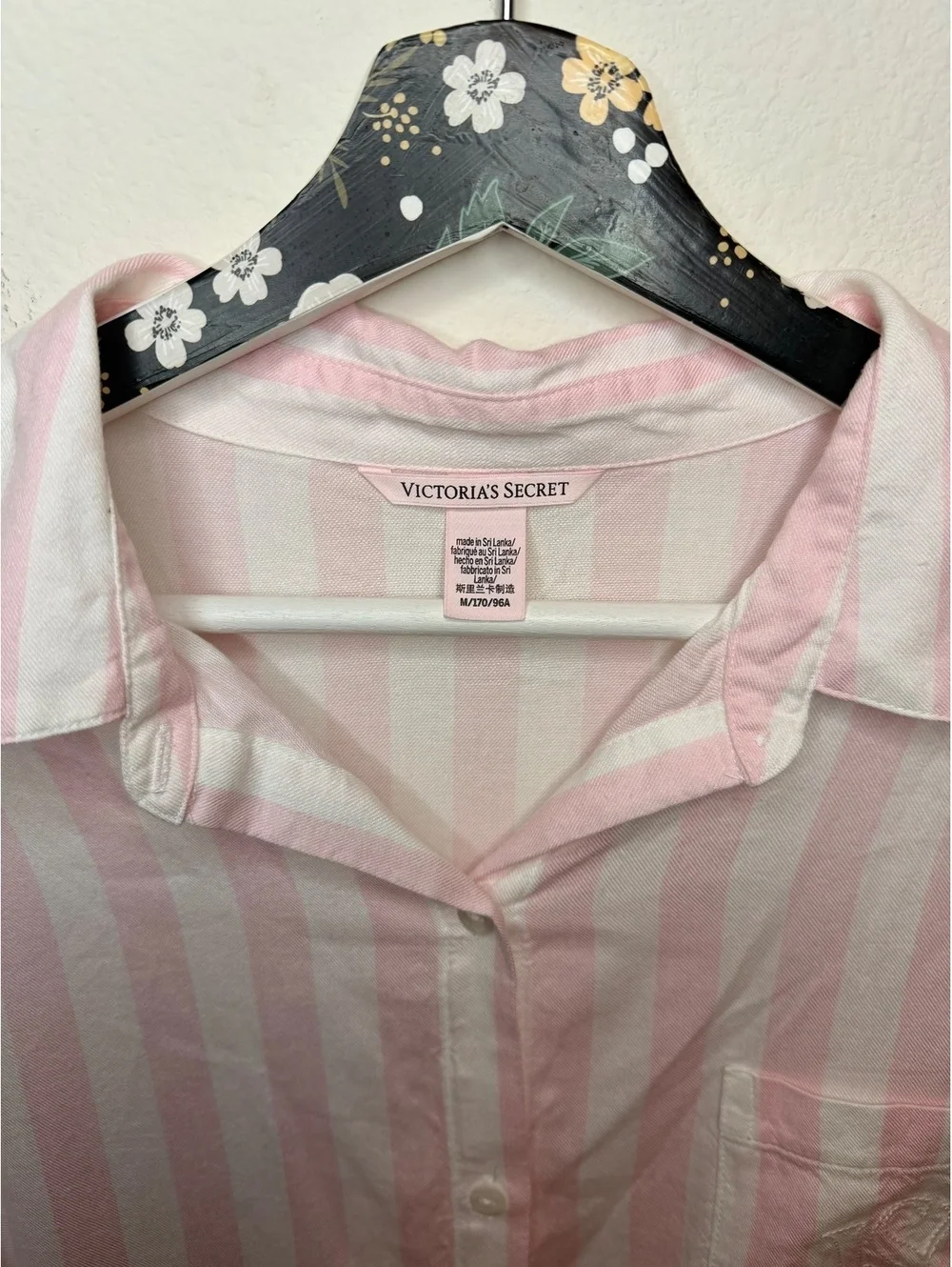 Victoria’s Secret Button Down Pink White Stripes Nightgown Size Medium Modest